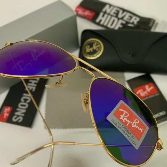 RayBan RB3025 AVIATOR Gold Frame Sunglasses 58mm - Picture 10 of 11